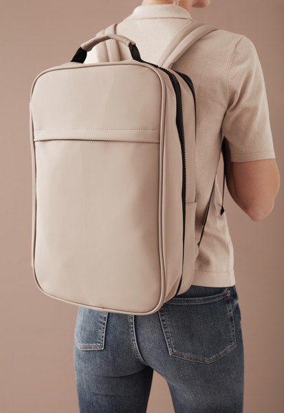 Vinga Baltimore laptop backpack 17 inch, PU - Greige