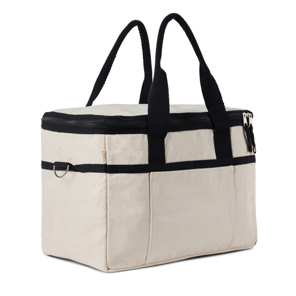 VINGA Volonne AWARE™ recycled canvas cooler basket - Off White / Black