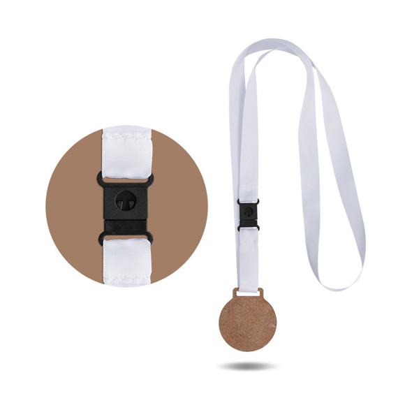 MEDAILLE SUR-MESURE MDF EP 3 mm MAXI 30 cm2 AVEC CORDON SATIN - Blanc