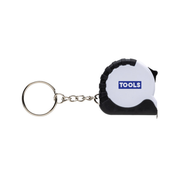 MeasureMate RCS reycled ABS 1 meter tape keychain - White