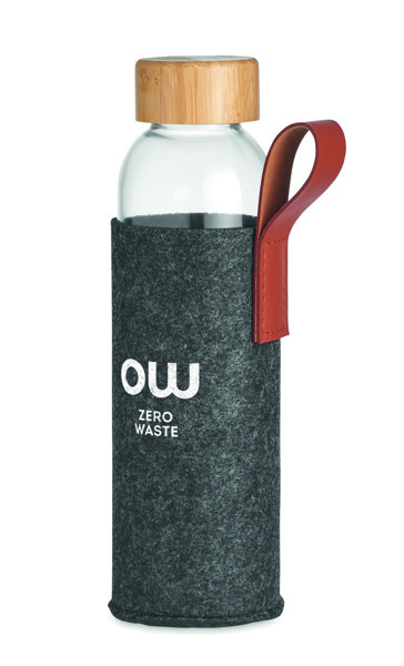 Thai glass bottle 500 ml,bamboo lid