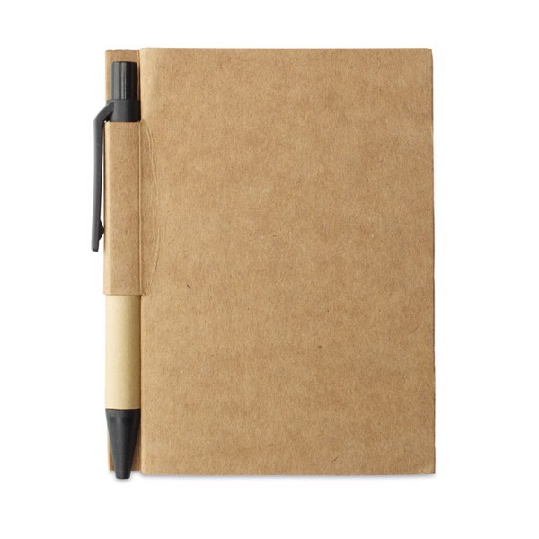 Bloc-notes a/ mini-stylo rec. Cartopad - Noir