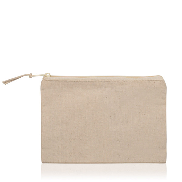 Bolsa Em 100% Algodão Canvas, Com Fecho - Crú