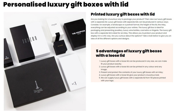 Gift boxes - custom made