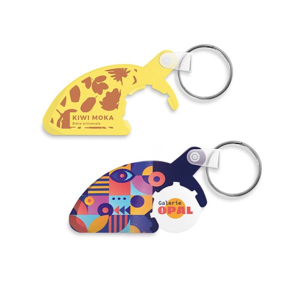 KEY-RING TOKEN HOLDER WITH SCRATCHCARD SCRAPER - Blanc / Sans jeton