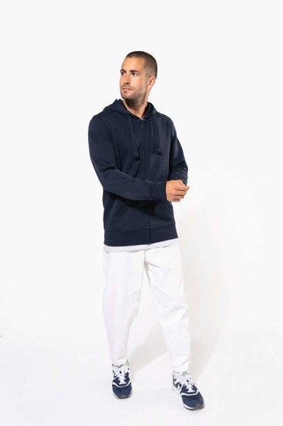 Men's Full Zip Hooded Sweatshirt - Light Royal Blue / M