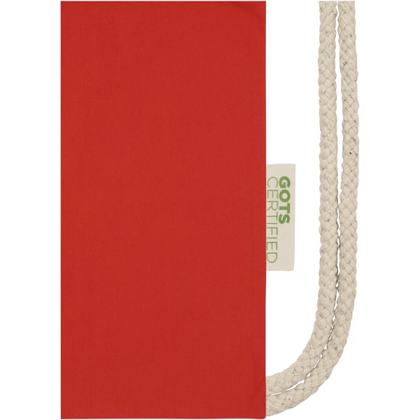 Sac à dos avec cordon en coton organique Orissa 140 g/m² 5L - Rouge