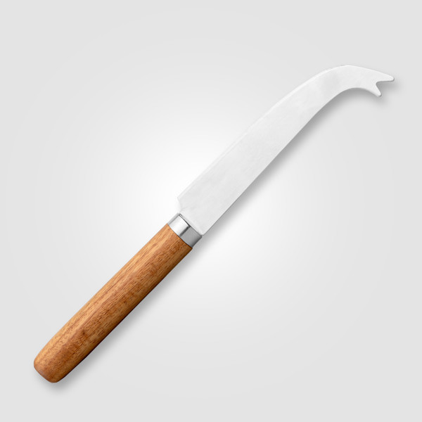 Set Mysa, couteau à fromage suspendu et planche en bambou FSC - 262 x 290 x 25 mm - Bois / Laser