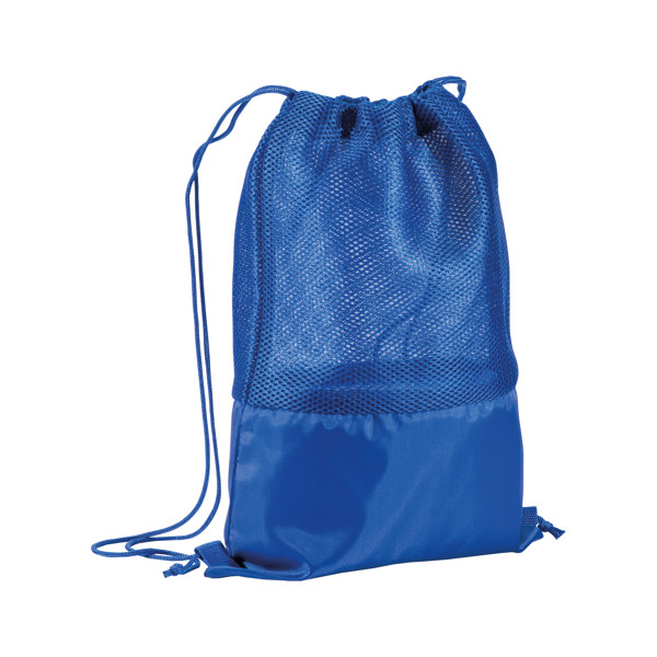 210T Polyester Backpack With Mesh And Drawstring Closure - Royal