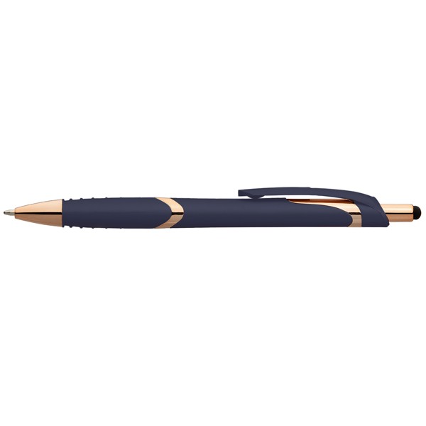 Stylo Joplin Softy Rose Gold avec Stylet - Bleu marine / Jet d’encre 4 couleurs
