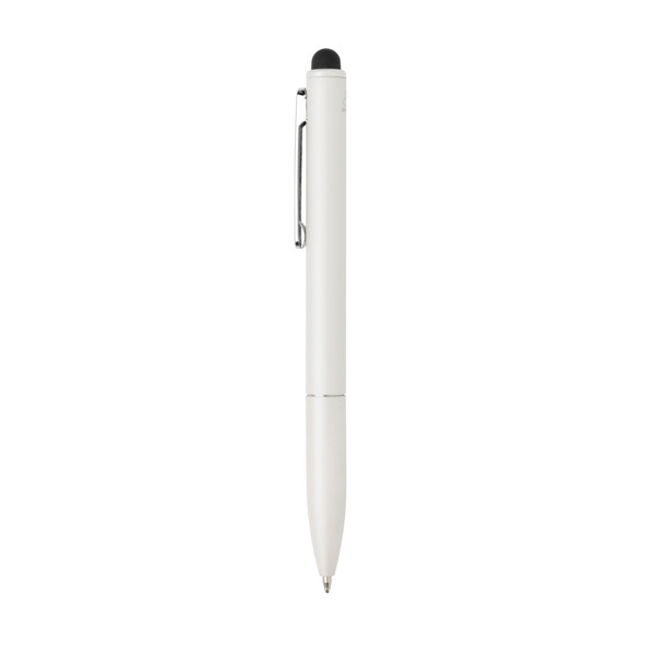 Kymi RCS certified recycled aluminium pen with stylus - White