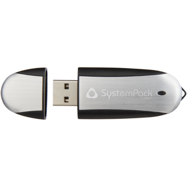 USB stick Oval - Solid Black / Silver / 32GB