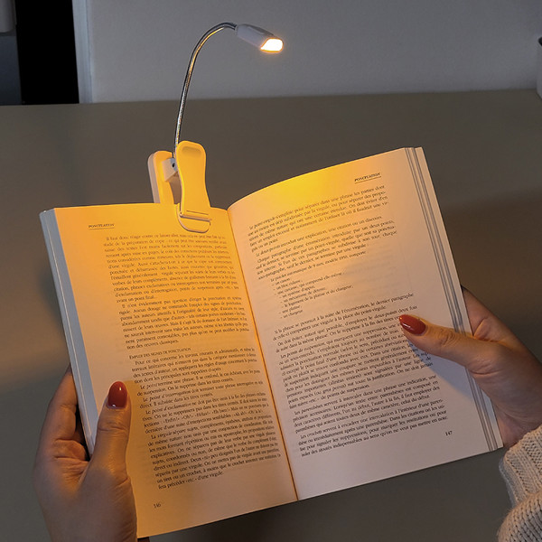 FLEXIBLE READING LED LAMP WITH CLAMP - Blanc / 