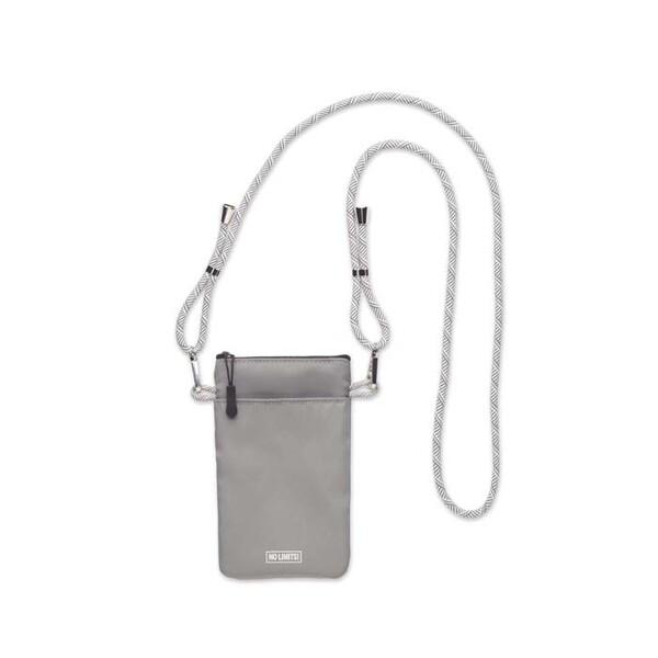 Bolsa acolchoada para telemóvel com cordão ajustável 