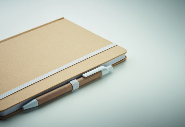 Carnet A5 en carton recyclé Caratil - Blanc