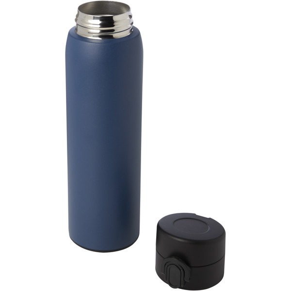 Fiole isotherme Sika de 450 ml en acier inoxydable recyclé certifié RCS - Bleu océan