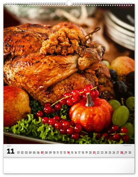 Notique Nástěnný Kalendář Gourmet 2027, 48 x 56 cm