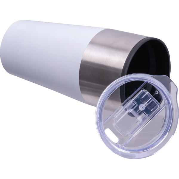 Double walled drinking cup, 600 ml JORDAN - White