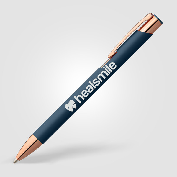 Stylo Crosby Softy Rose Gold - Bleu marine / Jet d’encre 4 couleurs