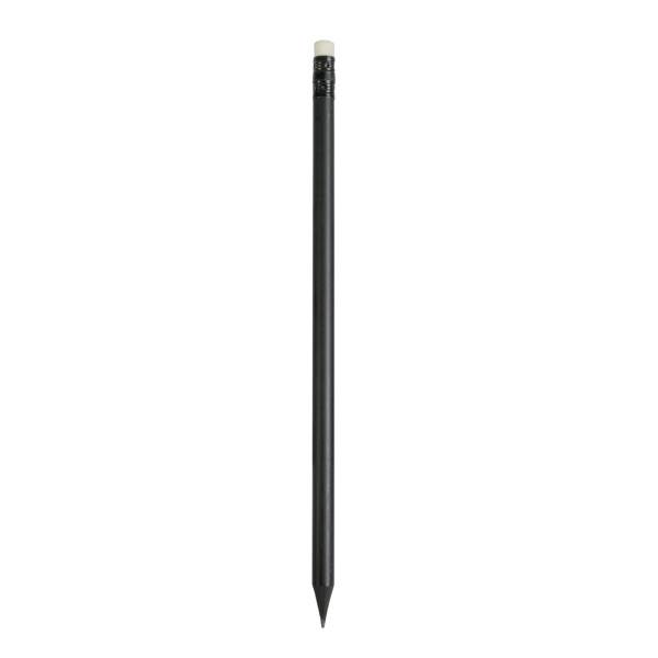 Sharpened Cylinder Pencil With Colored Eraser - White