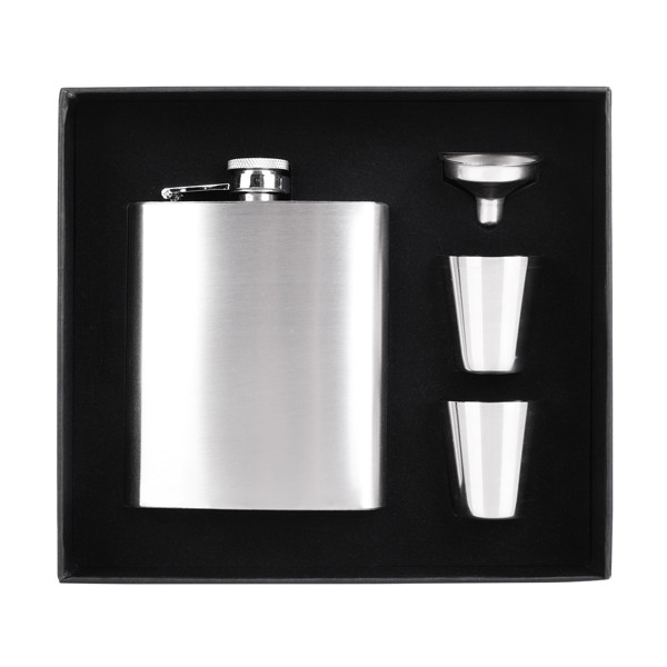 Lucan hip flask set - Silver