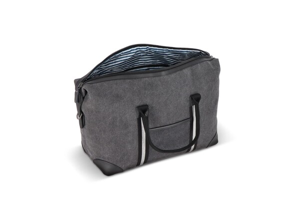 Recycled cotton canvas weekend bag Harper - Dark Grey