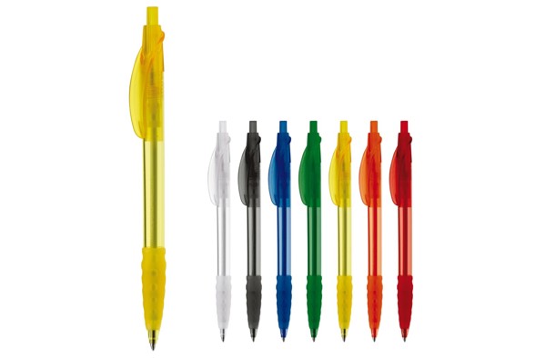 Cosmo ball pen transparent rubber grip - Transparent White