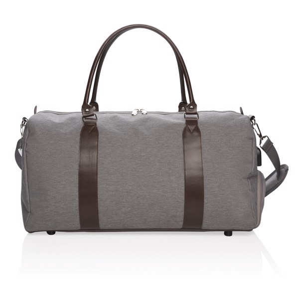 Xd Collection weekend bag, USB A port, 600D polyester - Grey