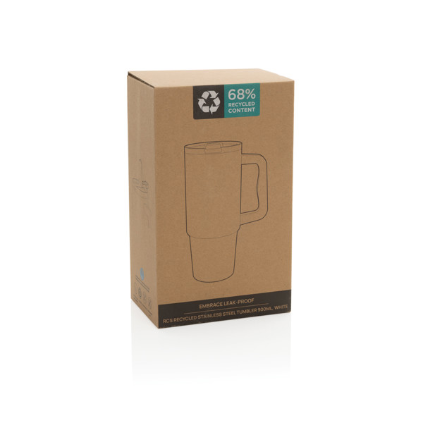 Embrace Leakproof aus RCS recyceltem Edelstahl 900ml - Weiß