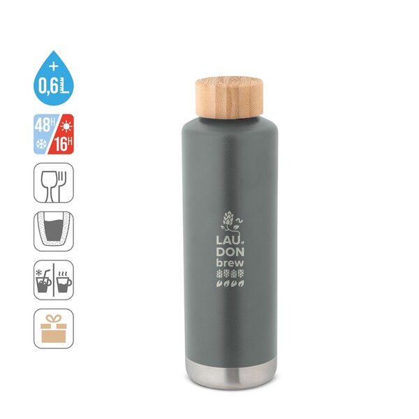 NORRE BOTTLE. Dvoslojna vakuumska boca od nehrđajućeg čelika (36% reciklirano), dvoslojnih stijenka 640 mL - Bijela