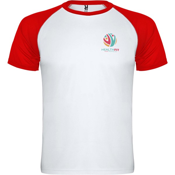 T-shirt sportiva a maniche corte unisex Indianapolis - Bianco / Rosso / S
