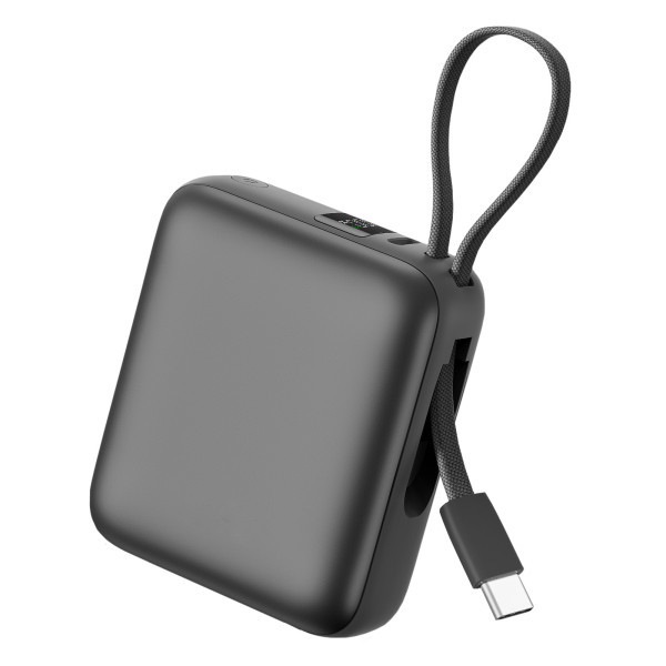 BUSHI - Batterie Powerbank 10,000 mAh avec câbles intégrés à charge rapide 22,5W