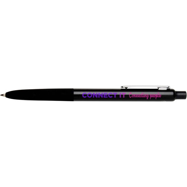 Soffit recycled aluminium click anodized ballpoint pen (blue ink) - Black