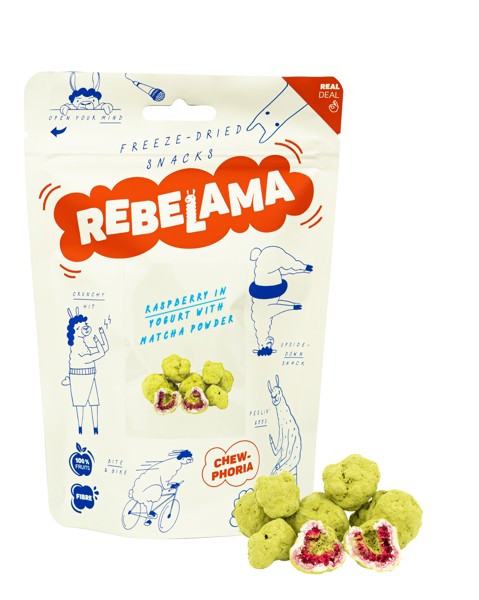 LYOFILIZOVANÉ MALINY V JOGURTE S MATCHA PRÁŠKOM 50G