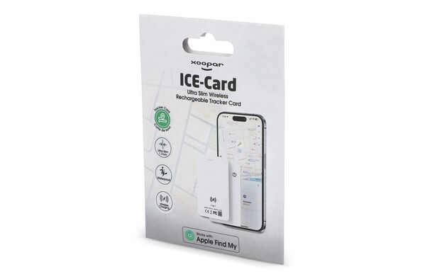 Xoopar ICE-Card Carte de suivi ultra-mince rechargeable - Blanc