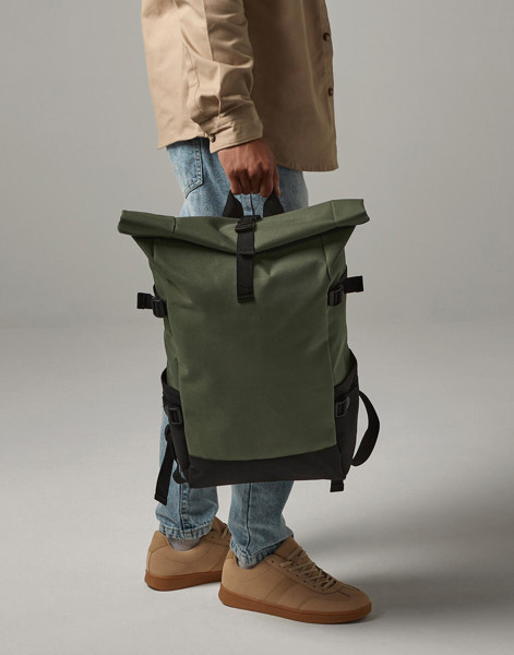 Block Roll-Top Backpack - Black / Black / ONE SIZE