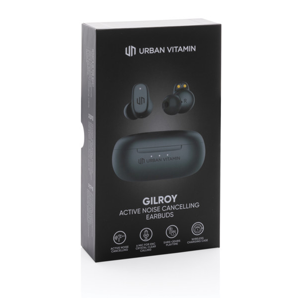 Ecouteurs hybride ANC et ENC Urban Vitamin Gilroy - Noir