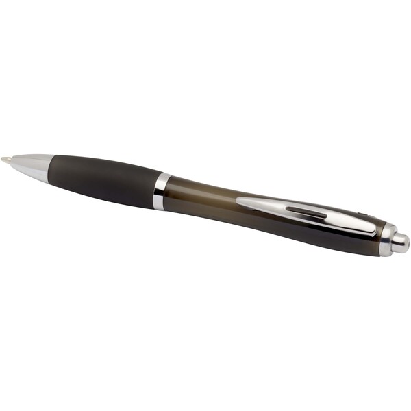 Nash RCS recycled plastic ballpoint pen with coloured barrel and grip (blue ink) - Black