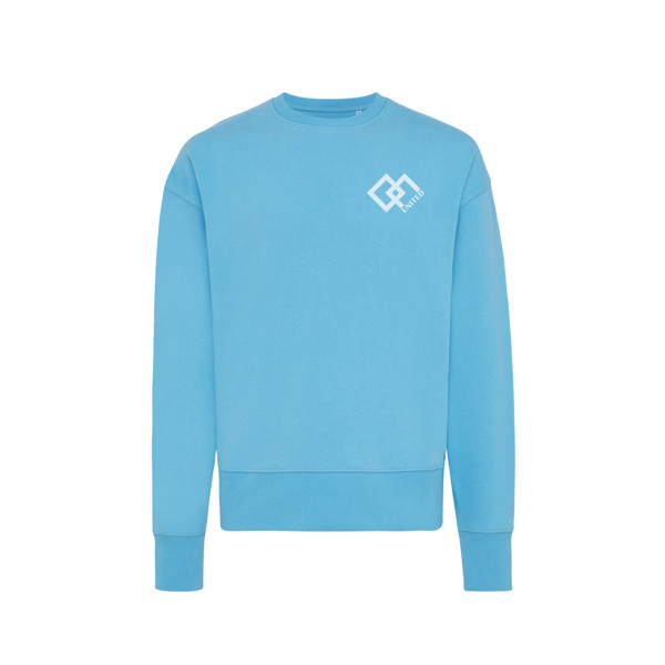 Sweater à col rond en coton recyclé Iqoniq Kruger - Tranquil Blue / XXS