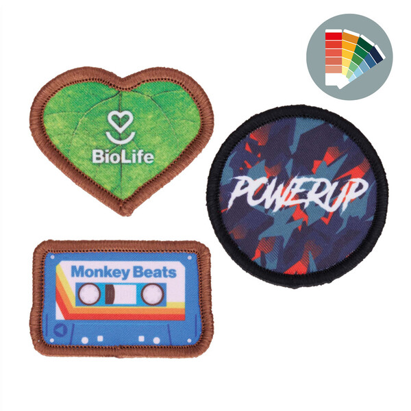 Sublimated patch with merrow border - 6cm / Iron-on