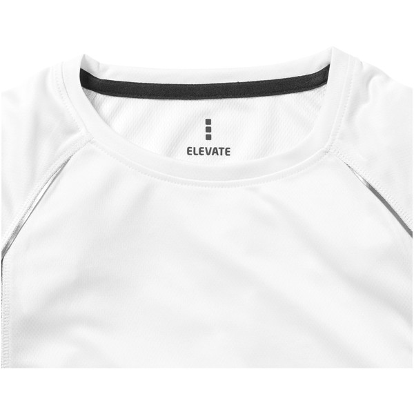 Damski T-shirt Quebec z krótkim rękawem z dzianiny Cool Fit odprowadzającej wilgoć - Biały / Antracyt / M
