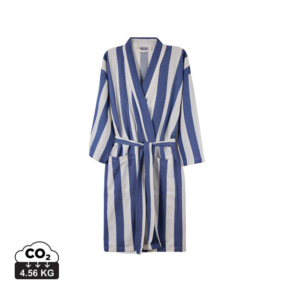 VINGA Peignoir L/XL hammam GRS Ornos - Bleu / Blanc