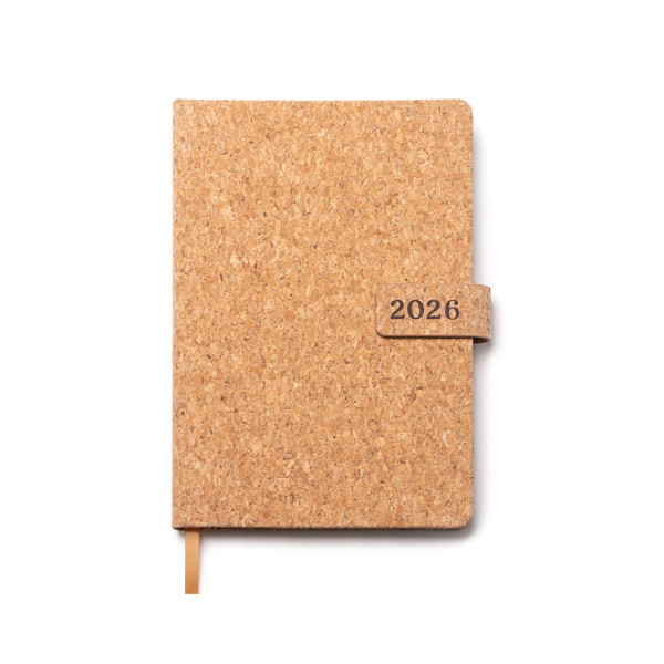 Personalised cork A5 diary with magnetic closure