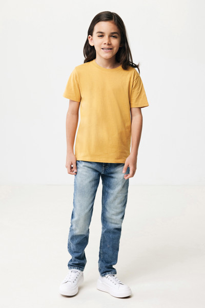 IQONIQ Koli kids lightweight recycled cotton t-shirt - Ochre Yellow / 56