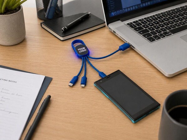 Câble de charge Idris | 4-en-1 - bleu