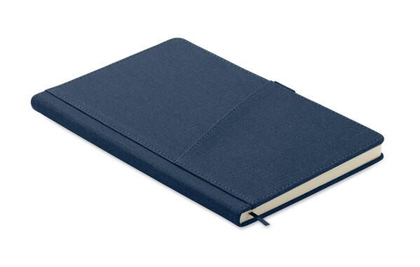 Carnet A5 en PU avec pochette Cinco - Bleu