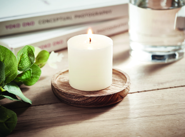 Pentas candle, 88gr vanilla scent, wood base - Wood
