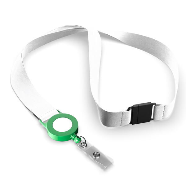 Polyester sublimation badge reel lanyard - Classic Green