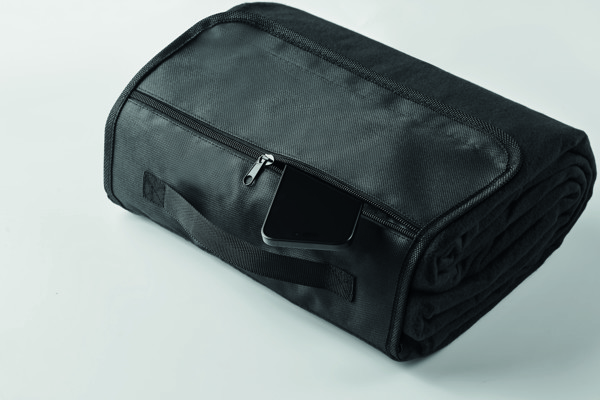 Polar fleece picnic blanket Costa - Black