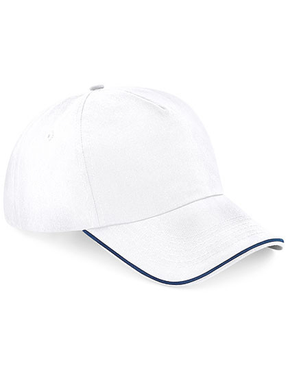 Authentic 5 Panel Cap - Piped Peak - White / French Navy / One Size